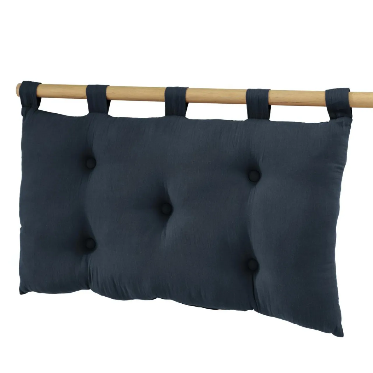 EMINZA Tête de lit coussin gaze de coton (80 x 50 cm) Gaïa Bleu nuit Best