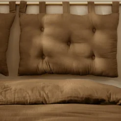 EMINZA Tête de lit coussin gaze de coton (80 x 50 cm) Gaïa Camel Discount