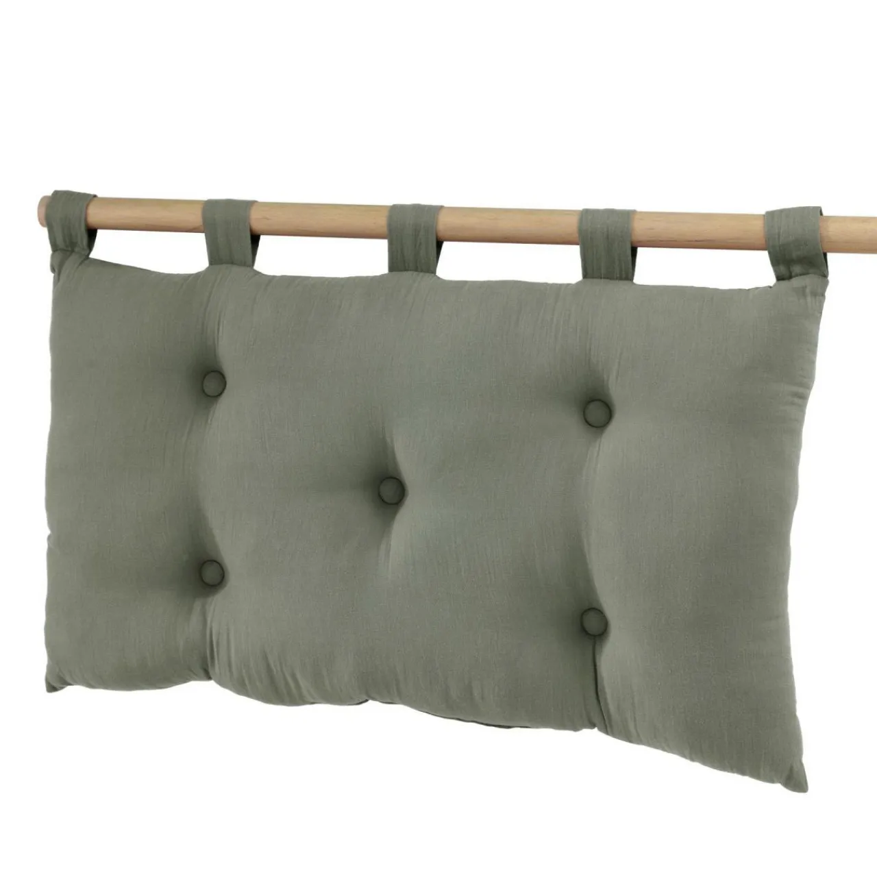 EMINZA Tête de lit coussin gaze de coton (80 x 50 cm) Gaïa Vert romarin Outlet