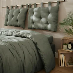 EMINZA Tête de lit coussin gaze de coton (80 x 50 cm) Gaïa Vert romarin Outlet