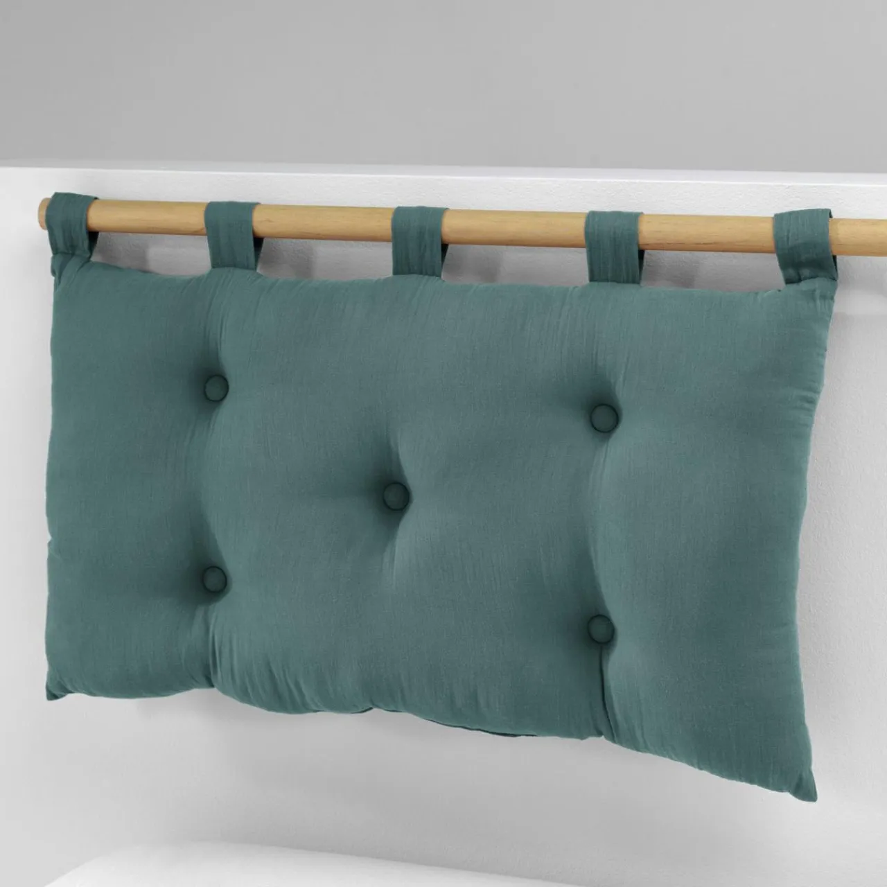 EMINZA Tête de lit coussin gaze de coton (80 x 50 cm) Gaïa Bleu canard Hot