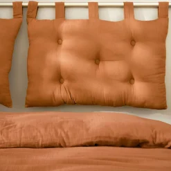 EMINZA Tête de lit coussin gaze de coton (80 x 50 cm) Gaïa Abricot Discount