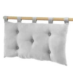 EMINZA Tête de lit coussin gaze de coton (80 x 50 cm) Gaïa Gris nuage Gris clair Outlet