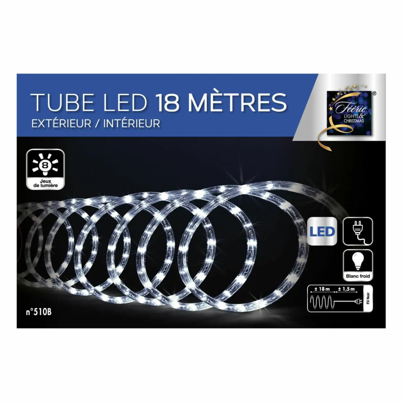 Feeric Lights & Christmas Tube lumineux 324 LED (18 m) Blanc froid Discount