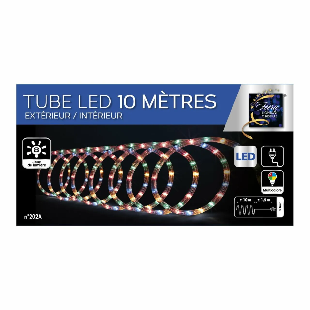 Feeric Lights & Christmas Tube lumineux 180 LED (10 m) Multicolore