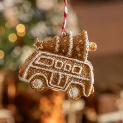KAEMINGK Van de Noël à suspendre (H7 cm) Pain d'épices gourmand Marron New
