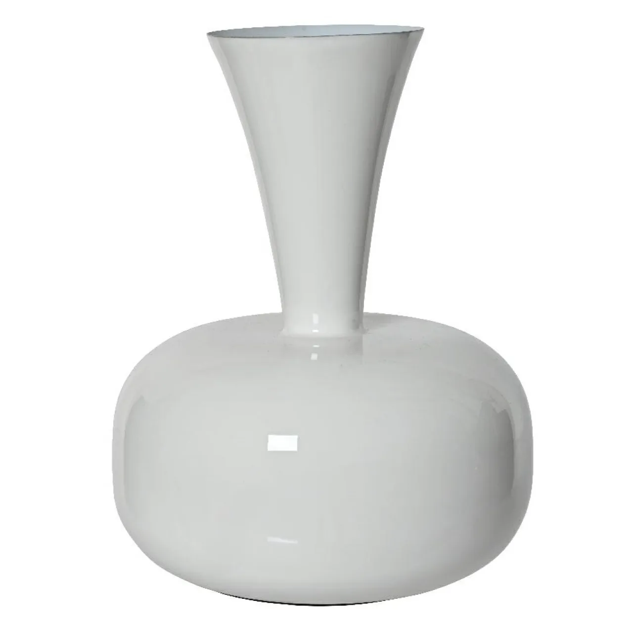 #N/A Vase en métal émaillé fait main (H23 cm) Cléa brillant Blanc Outlet
