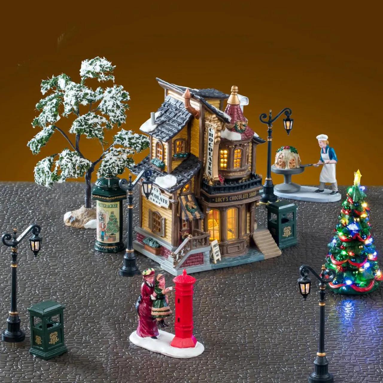 LEMAX Village de Noël lumineux Ensemble complet La chocolaterie de Lucy