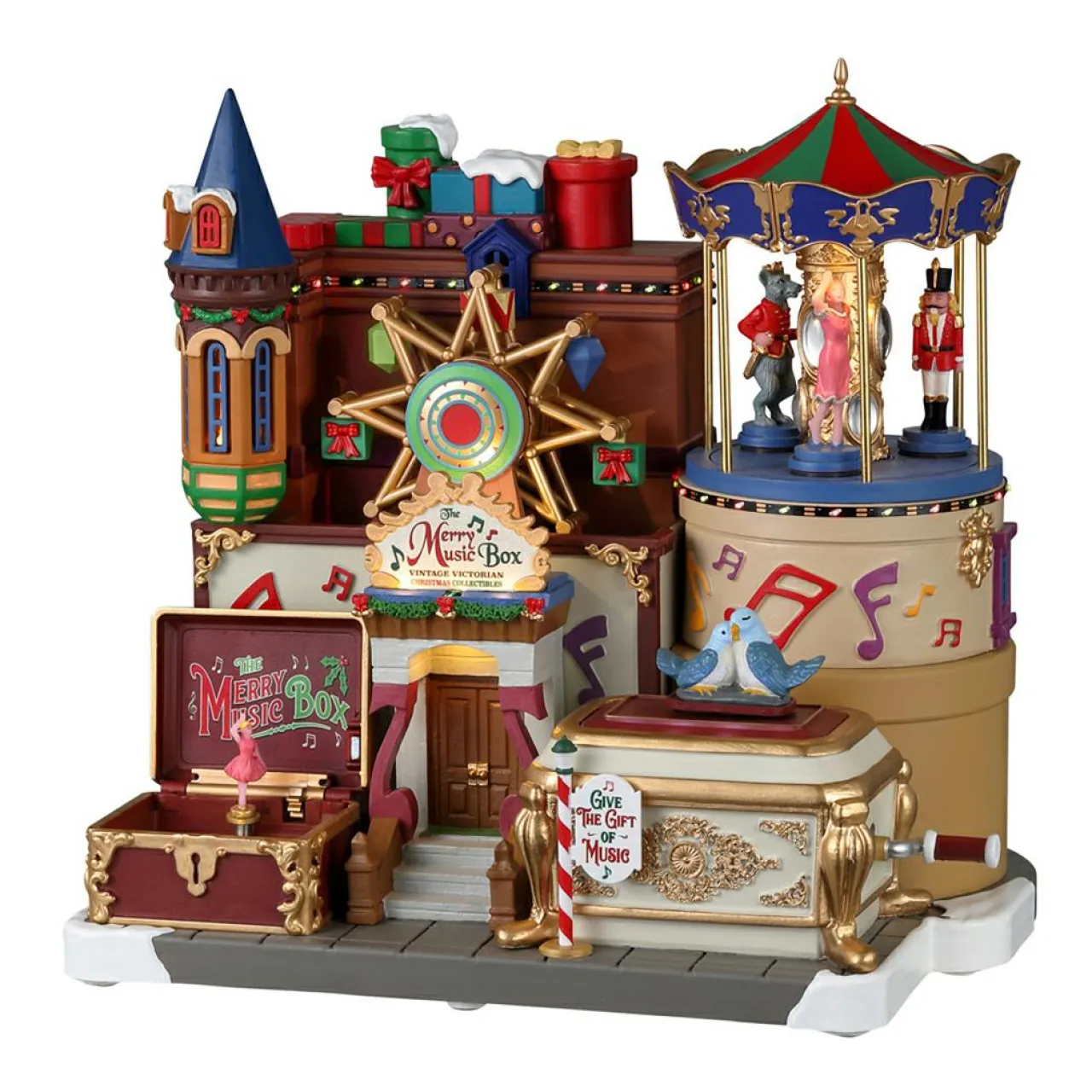 LEMAX Village de Noël lumineux, musical et animé La Boîte à musique Discount
