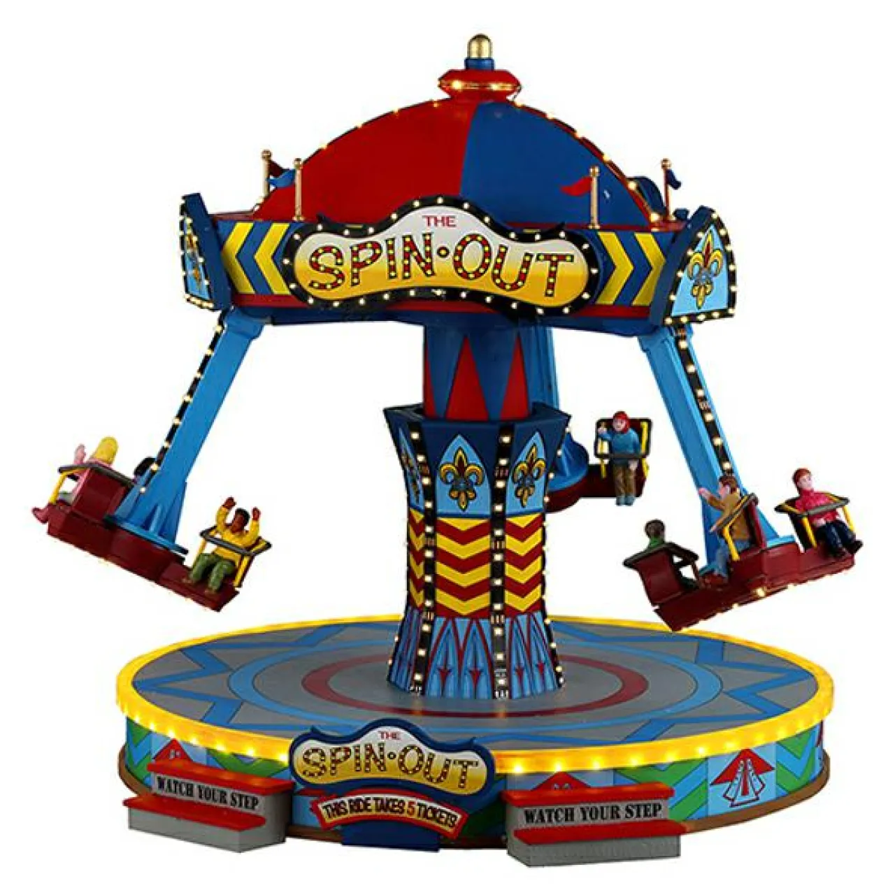 LEMAX Village de Noël lumineux, musical et animé Manège le Spin Out