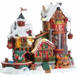 LEMAX Village de Noël lumineux, musical et en mouvement Fabrique des jouets des Elfes Online