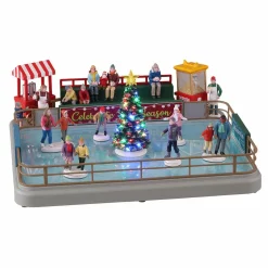 LEMAX Village de Noël lumineux, musical et en mouvement Patinoire extérieure New
