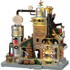 LEMAX Village de Noël lumineux, musical et animé Usine de Truffes chocolatées de Noël Discount