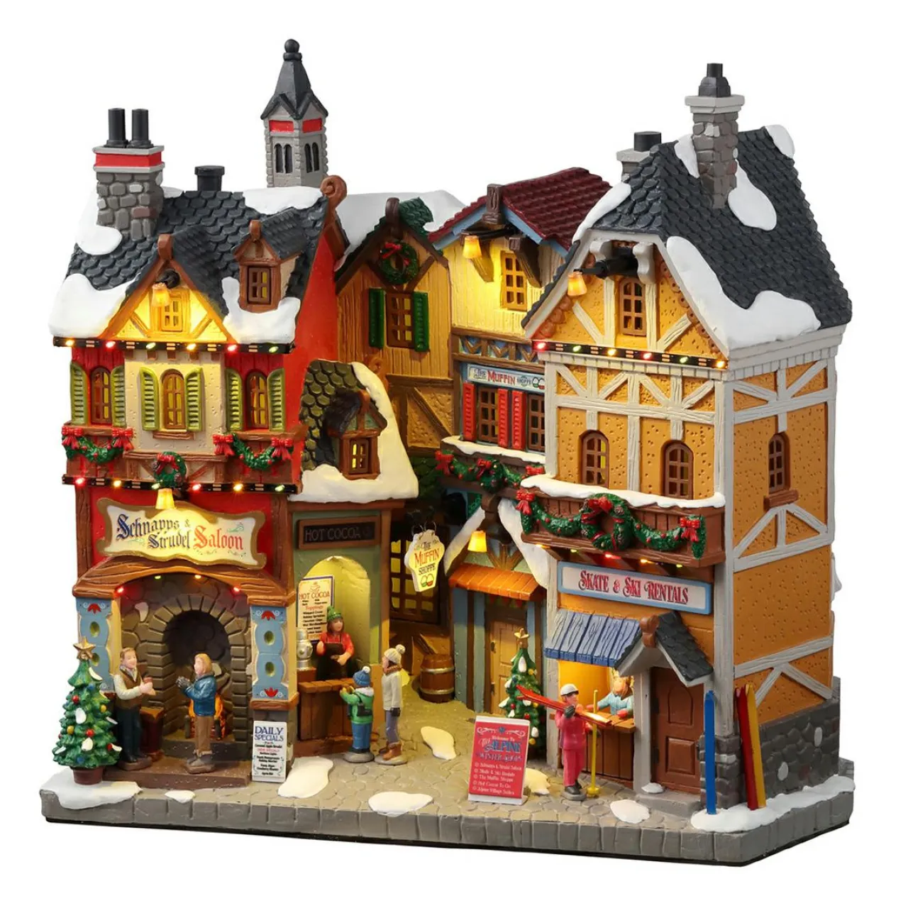 LEMAX Village de Noël lumineux à piles Boutiques d'hiver de Vail Outlet