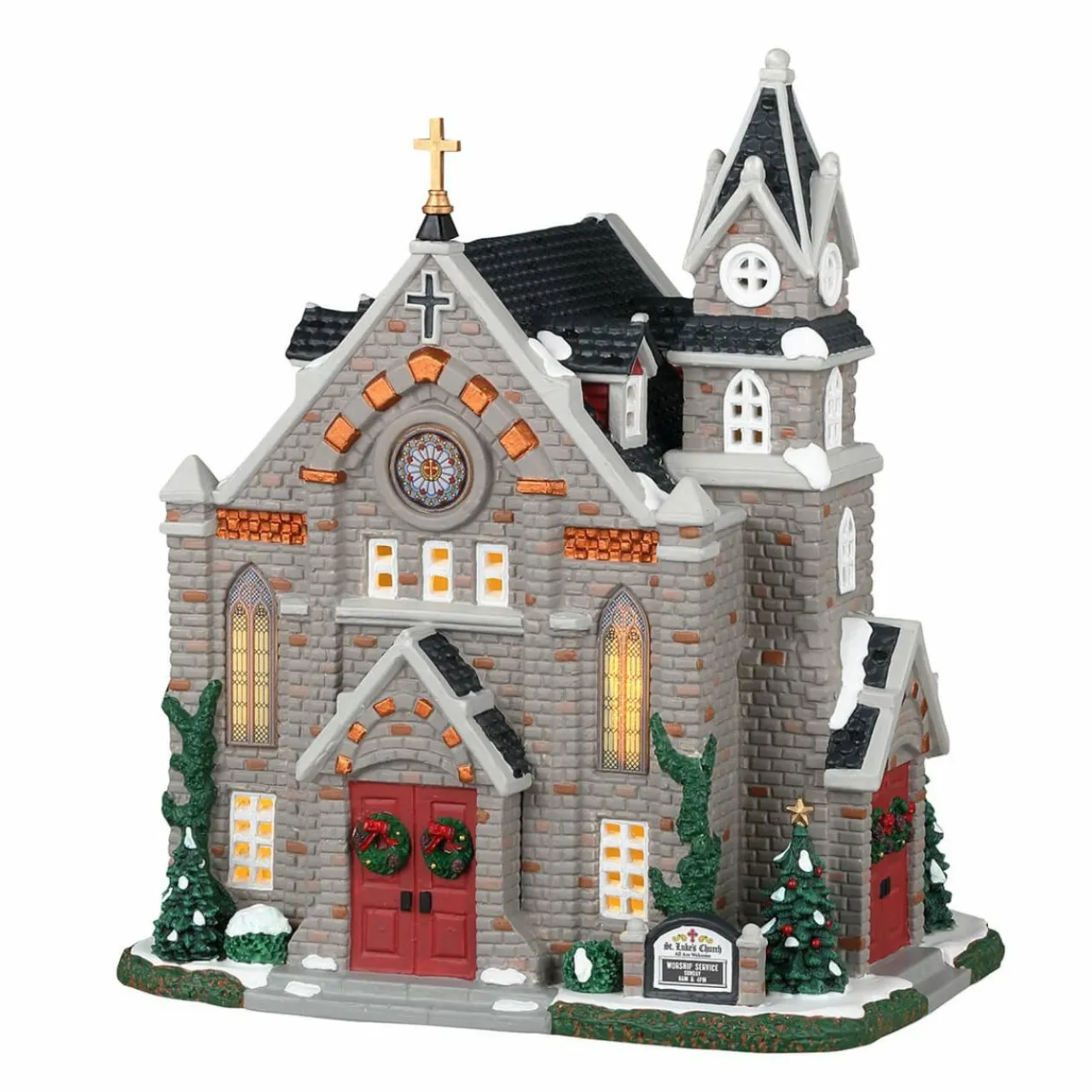 LEMAX Village de Noël lumineux Eglise St Luke Outlet