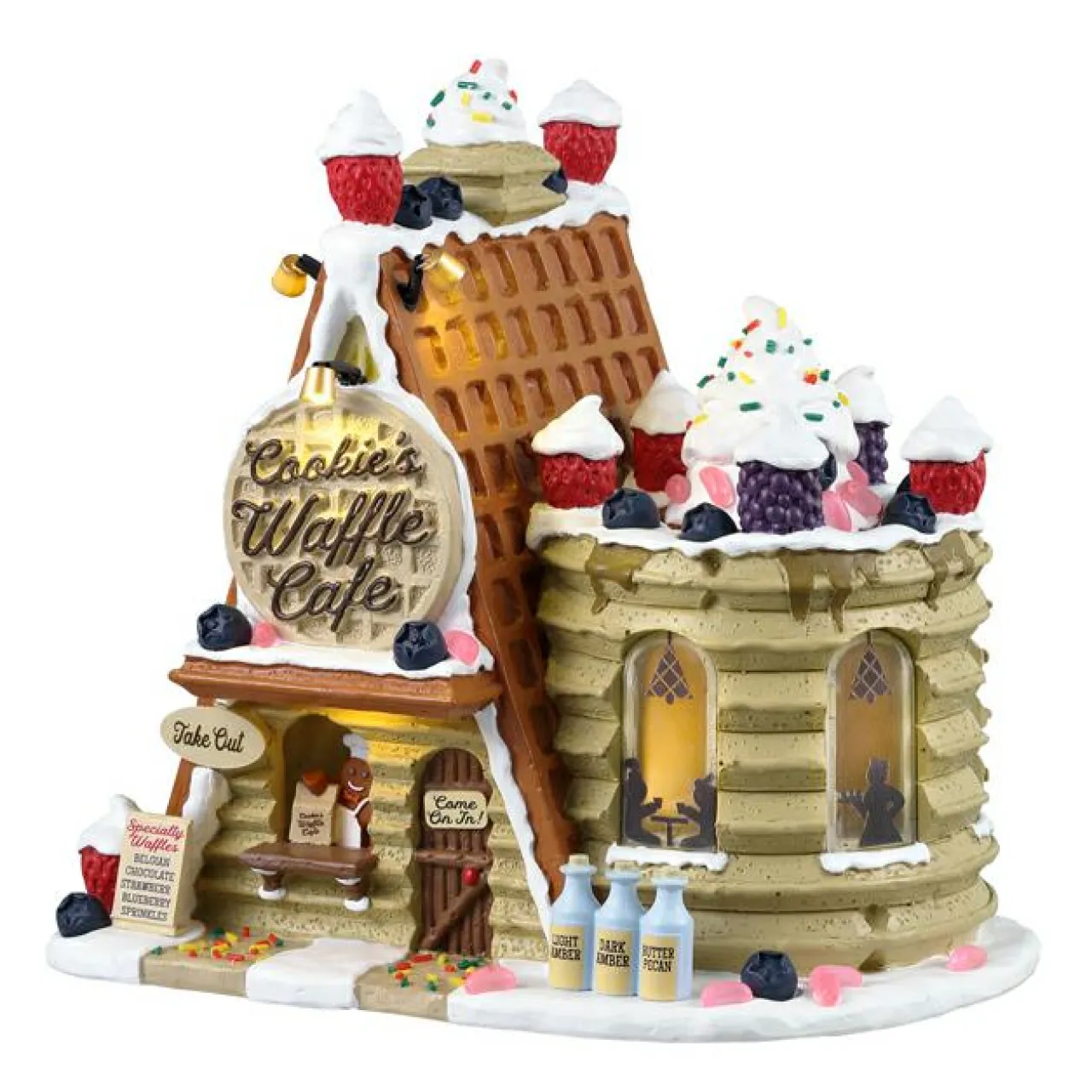 LEMAX Village de Noël lumineux à piles Café des gaufres et cookies Online