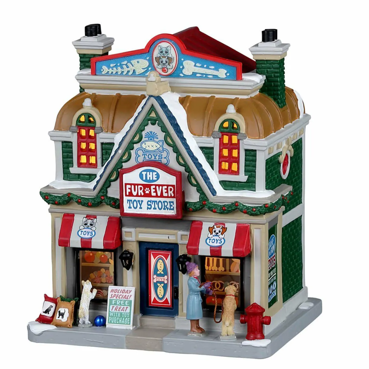 LEMAX Village de Noël à piles lumineux Boutique de jouets Fur-Ever Outlet