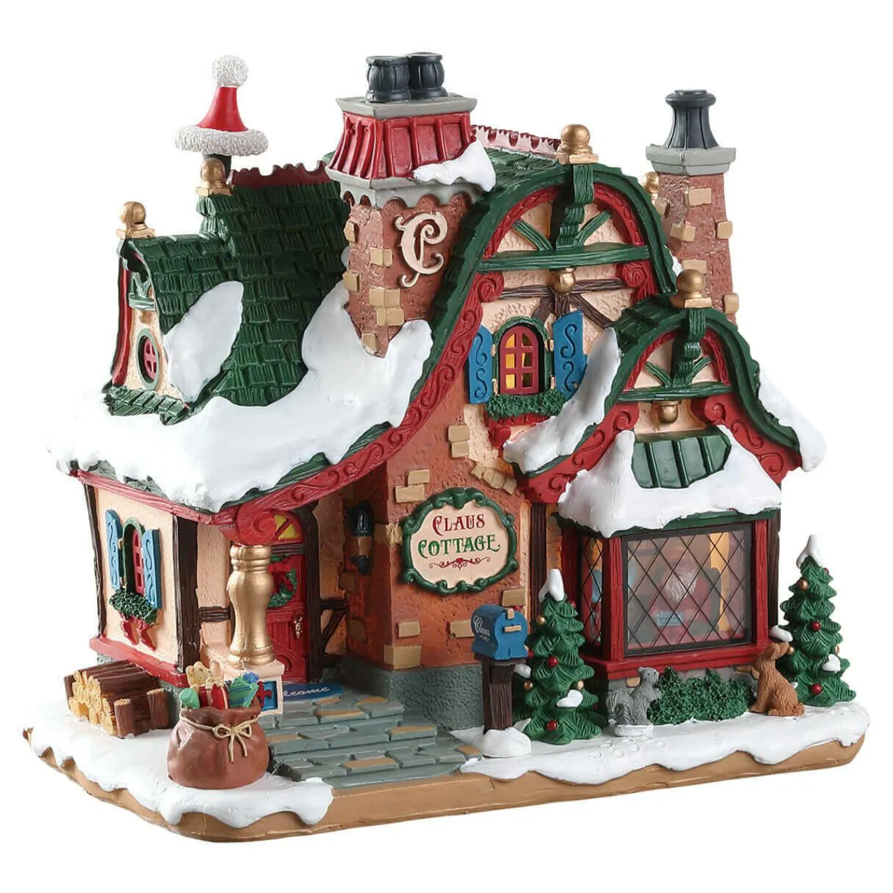 LEMAX Village de Noël à piles lumineux Maison du Père Noël Outlet