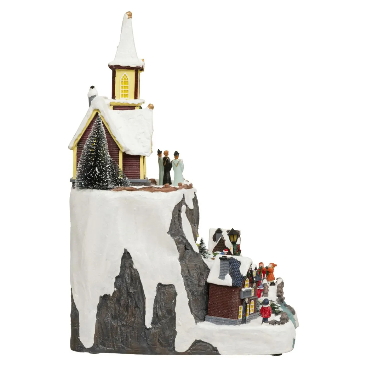 JJA Village de Noël lumineux animé et musical (H45 cm) Grande église et train Multicolore Outlet