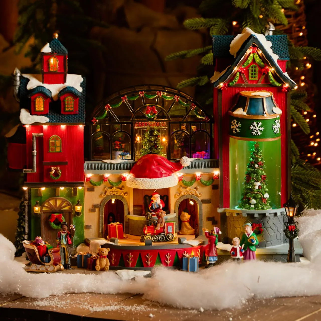 KAEMINGK Village de Noël lumineux, animé et musical La fabrique à jouets Multicolore Clearance