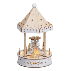 KAEMINGK Village de Noël lumineux animé et musical à piles (H26 cm) Kiosque Naturel Discount