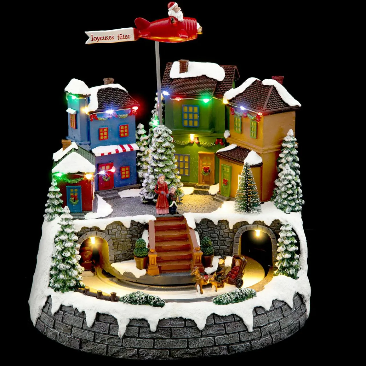 Feeric Lights & Christmas Village de Noël lumineux Avion du Père Noël Clearance