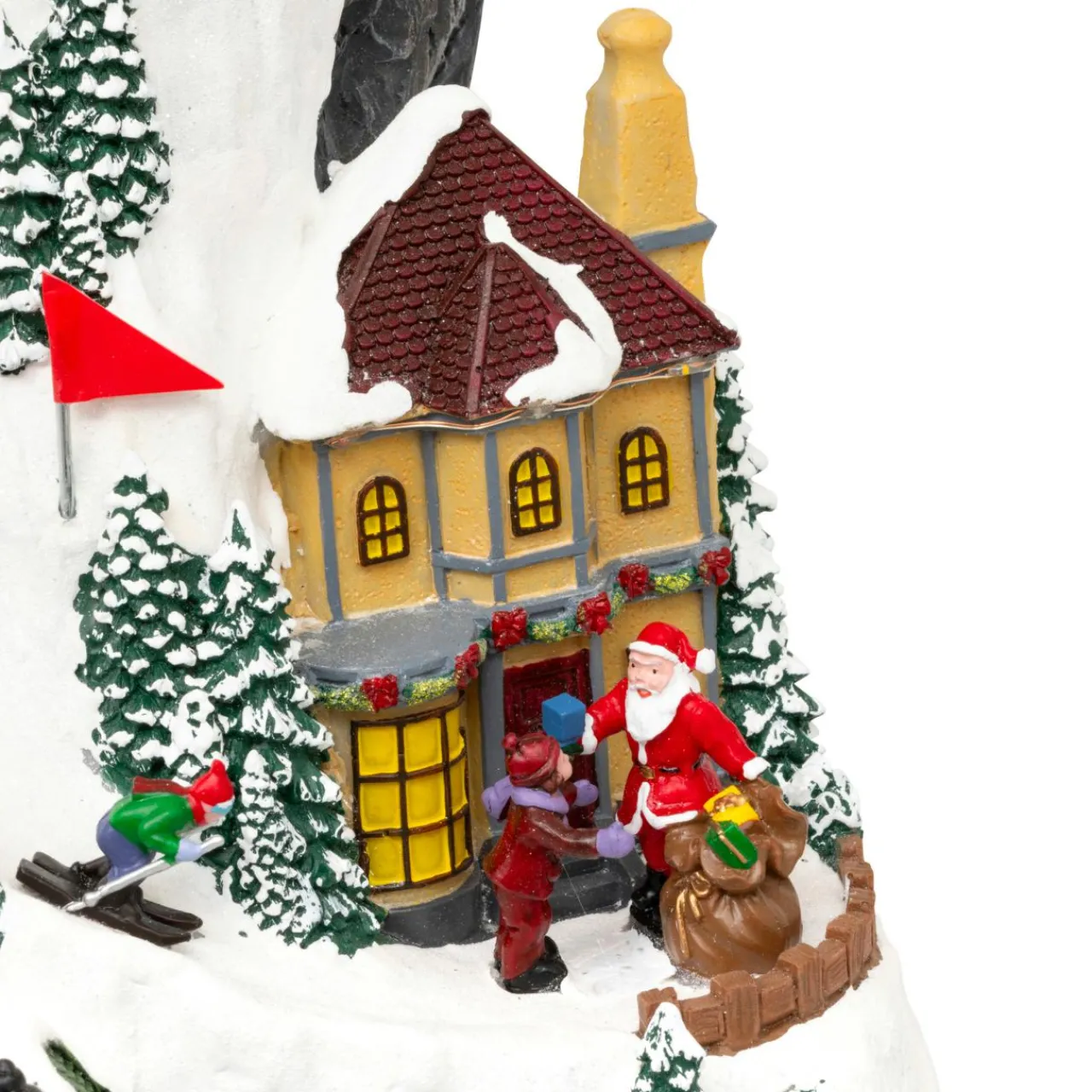 JJA Village de Noël lumineux et animé (H52 cm) Piste de ski lumineuse Multicolore Online