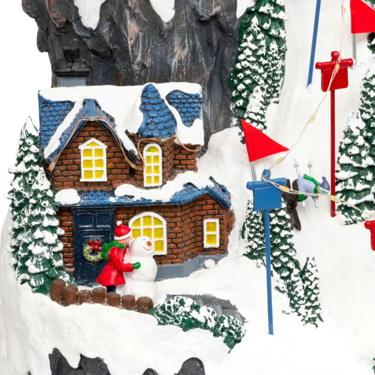 JJA Village de Noël lumineux et animé (H52 cm) Piste de ski lumineuse Multicolore Online