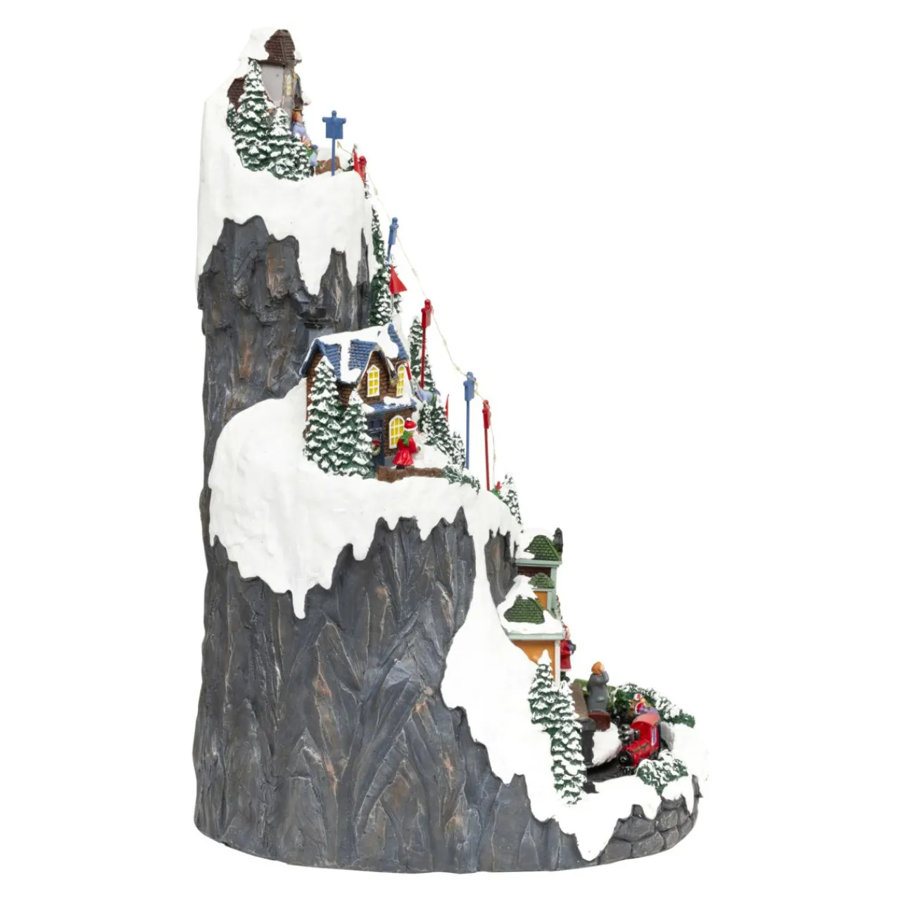 JJA Village de Noël lumineux et animé (H52 cm) Piste de ski lumineuse Multicolore Online
