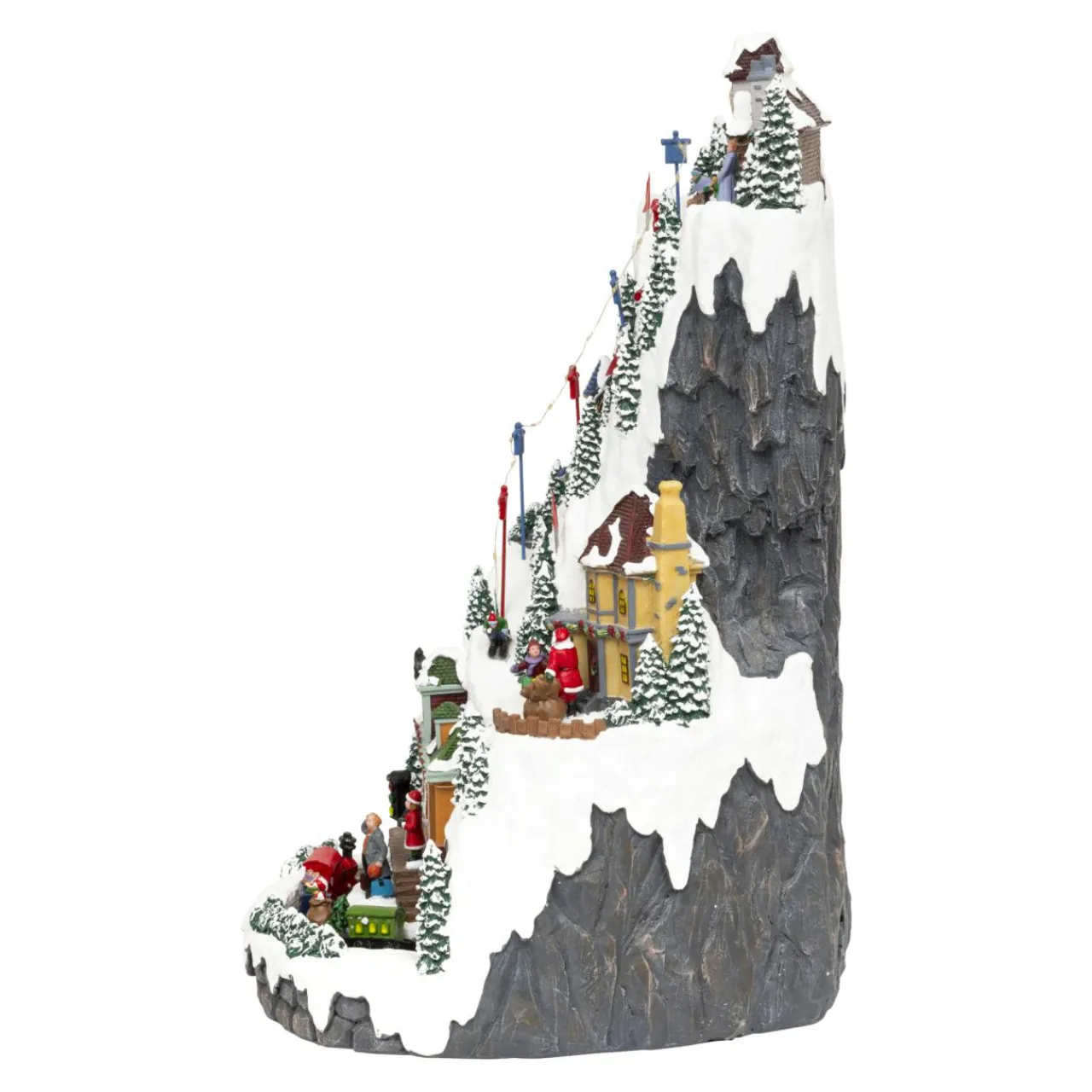 JJA Village de Noël lumineux et animé (H52 cm) Piste de ski lumineuse Multicolore Online