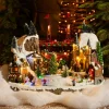 KAEMINGK Village de Noël lumineux et musical Ville festive et Chemin de fer Hot