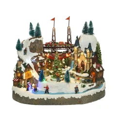 KAEMINGK Village de Noël lumineux et musical Ville festive et Chemin de fer Hot