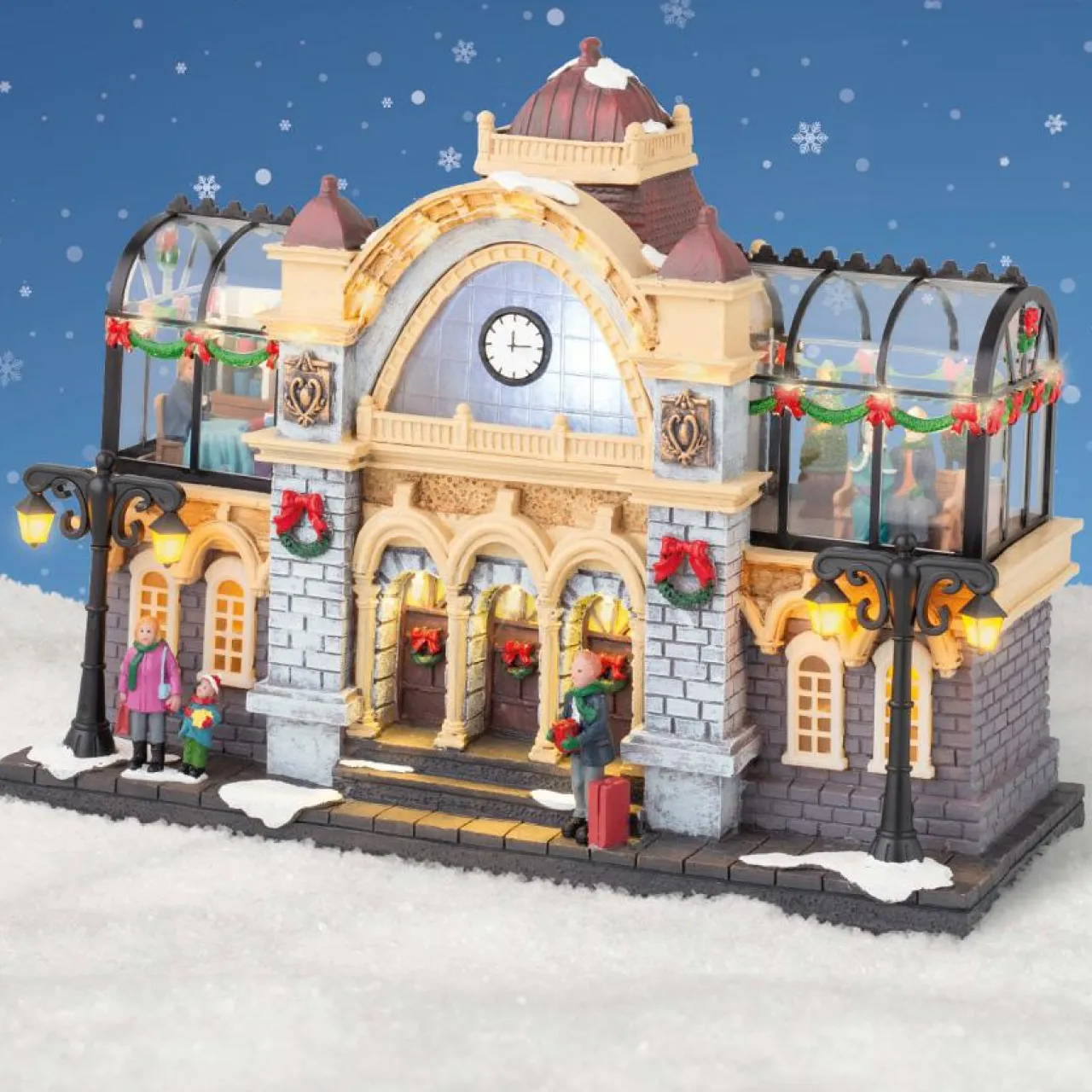 KAEMINGK Village de Noël lumineux et musical Gare de train Clearance
