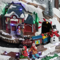 KAEMINGK Village de Noël lumineux et musical à piles Glaçons colorés et illuminés Discount