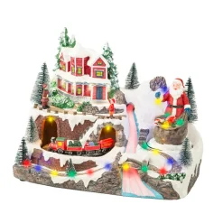 KAEMINGK Village de Noël lumineux et musical Père Noël en montagne Clearance