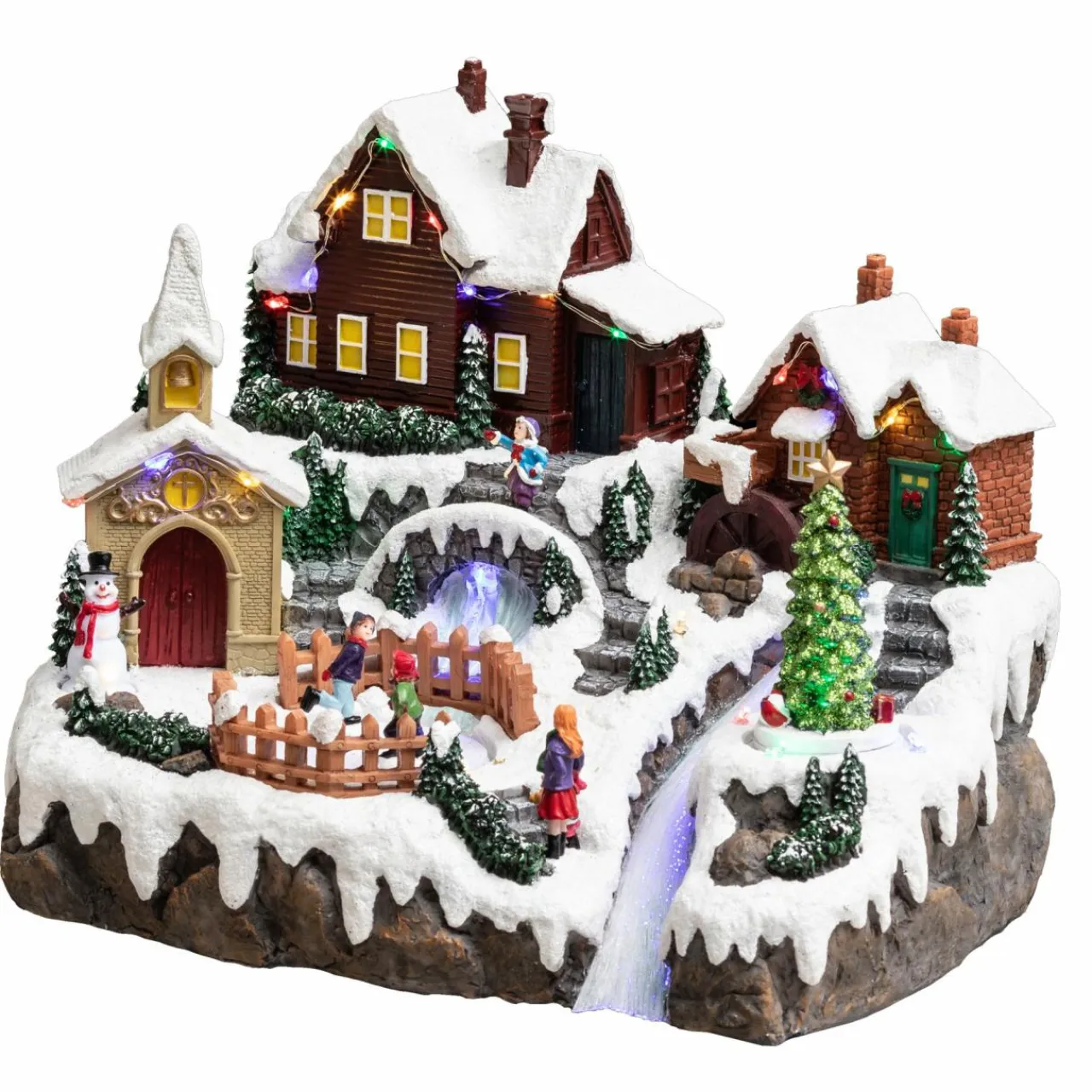 Feeric Lights & Christmas Village de Noël lumineux Lac gelé Sale
