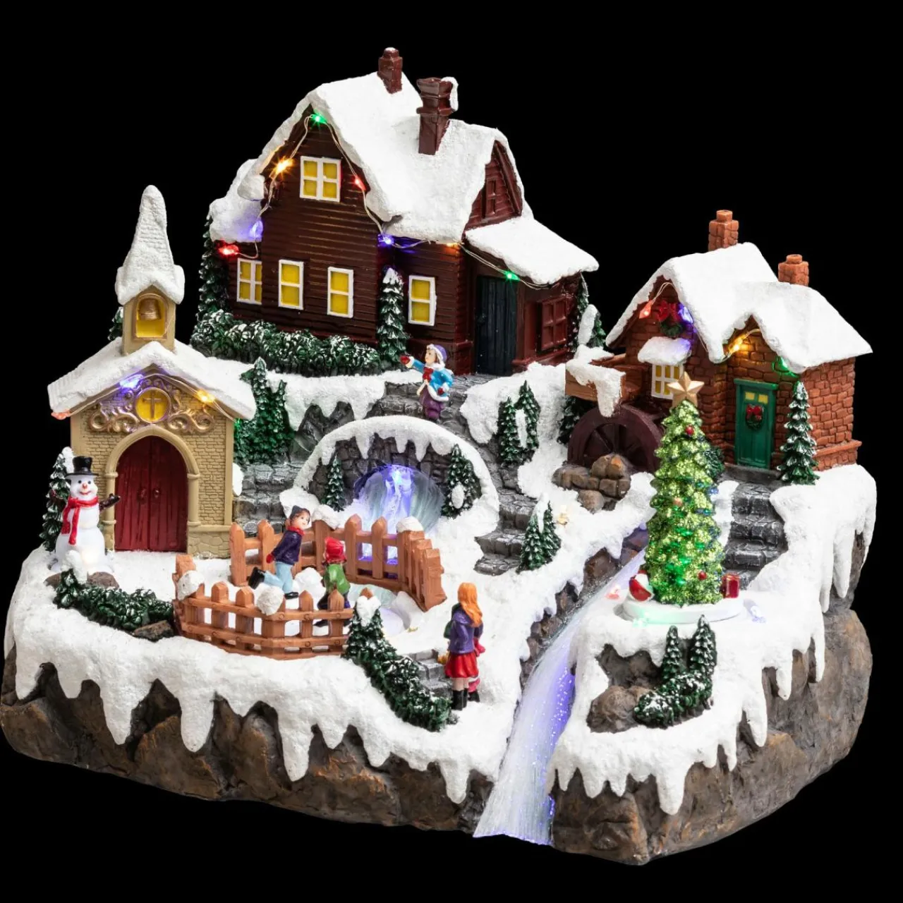 Feeric Lights & Christmas Village de Noël lumineux Lac gelé Sale