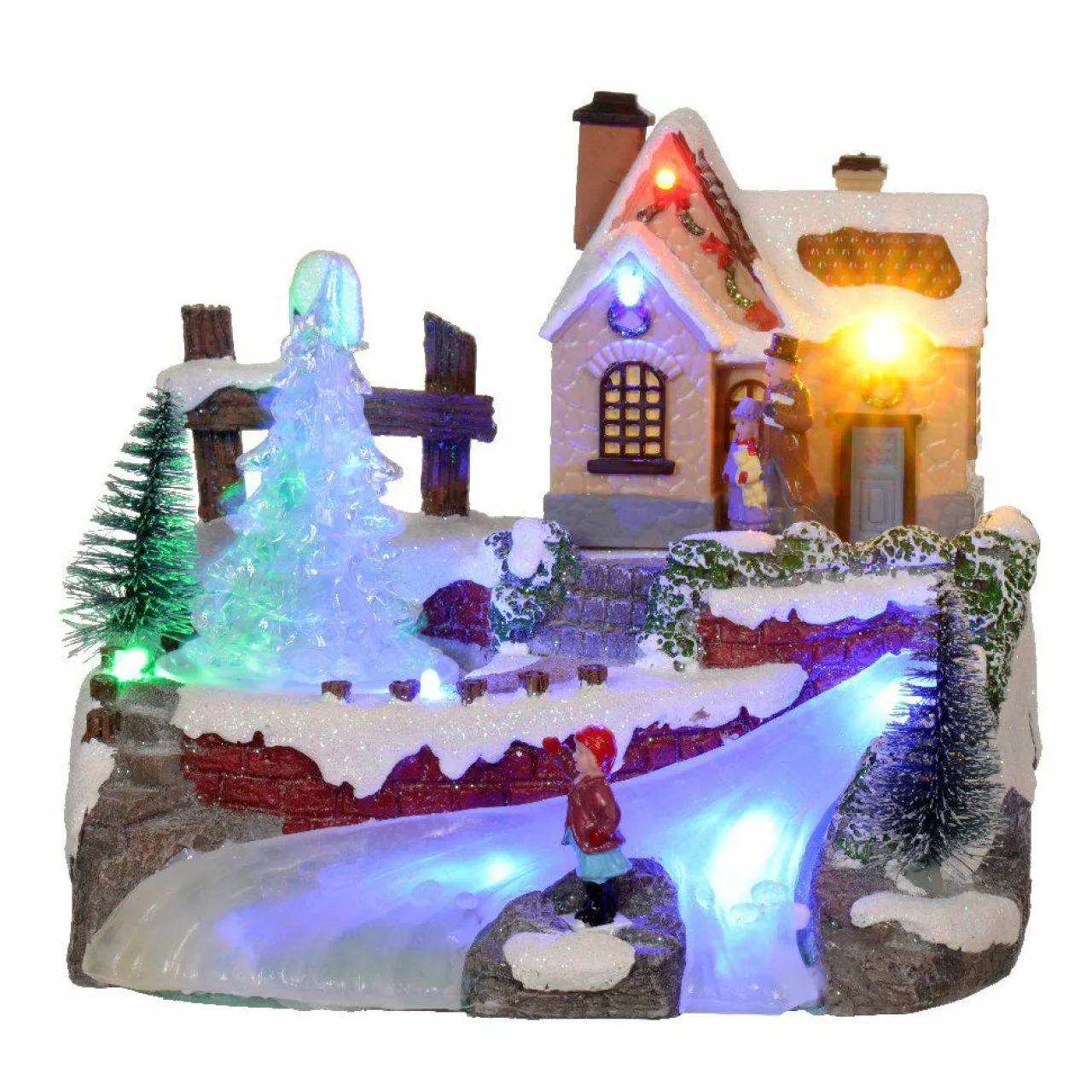 KAEMINGK Village de Noël lumineux à piles Soirée d'hiver Multicolore Outlet