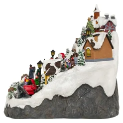 JJA Village de Noël musical et animé (H32 cm) Village en fête Multicolore Clearance