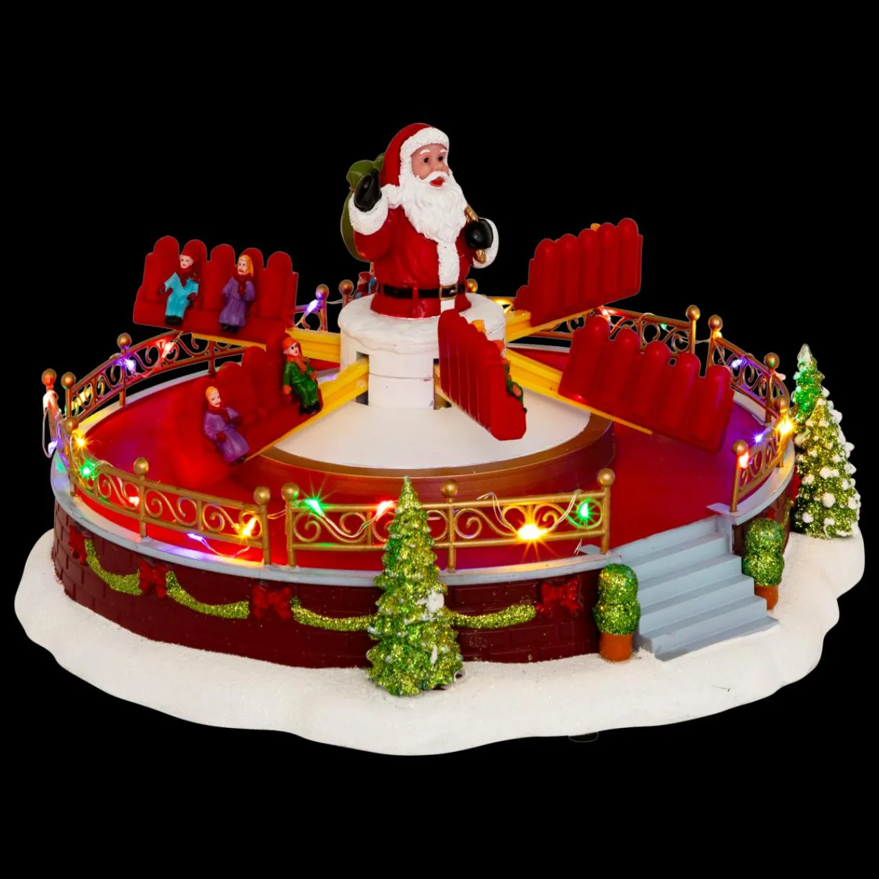 JJA Village de Noël musical et animé (H29 cm) Manège à sensation Multicolore Online
