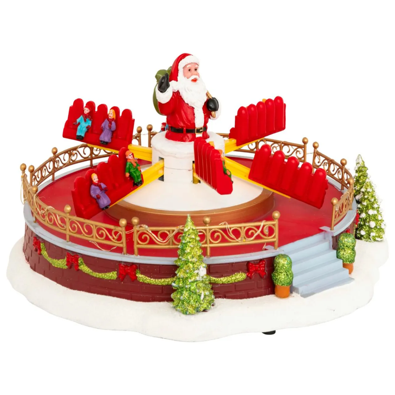 JJA Village de Noël musical et animé (H29 cm) Manège à sensation Multicolore Online