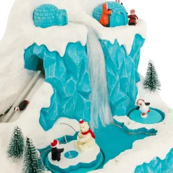 JJA Village de Noël musical et animé (H26 cm) Banquise des pingouins Bleu Discount
