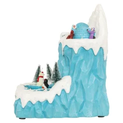 JJA Village de Noël musical et animé (H26 cm) Banquise des pingouins Bleu Discount