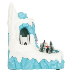 JJA Village de Noël musical et animé (H26 cm) Banquise des pingouins Bleu Discount