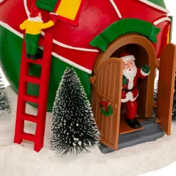 JJA Village de Noël musical et animé à piles (H22 cm) Cabane du Père Noël Multicolore Best