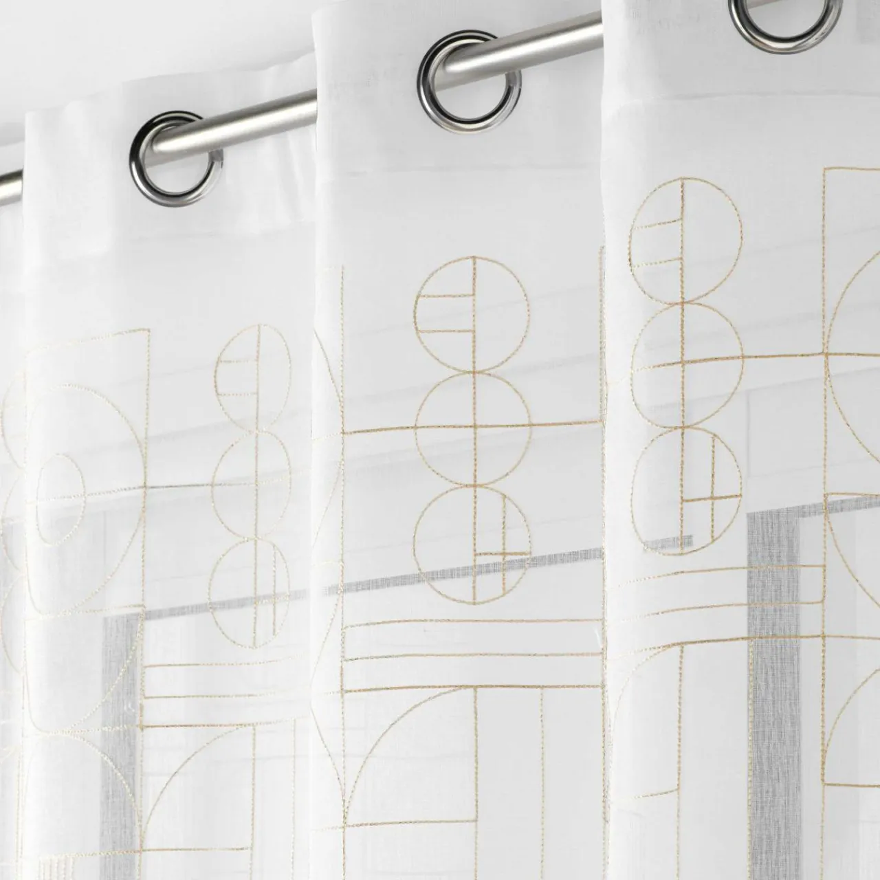 DOUCEUR D'INTERIEUR Voilage brodé œillets (140 x 240 cm) Odessa Or Hot