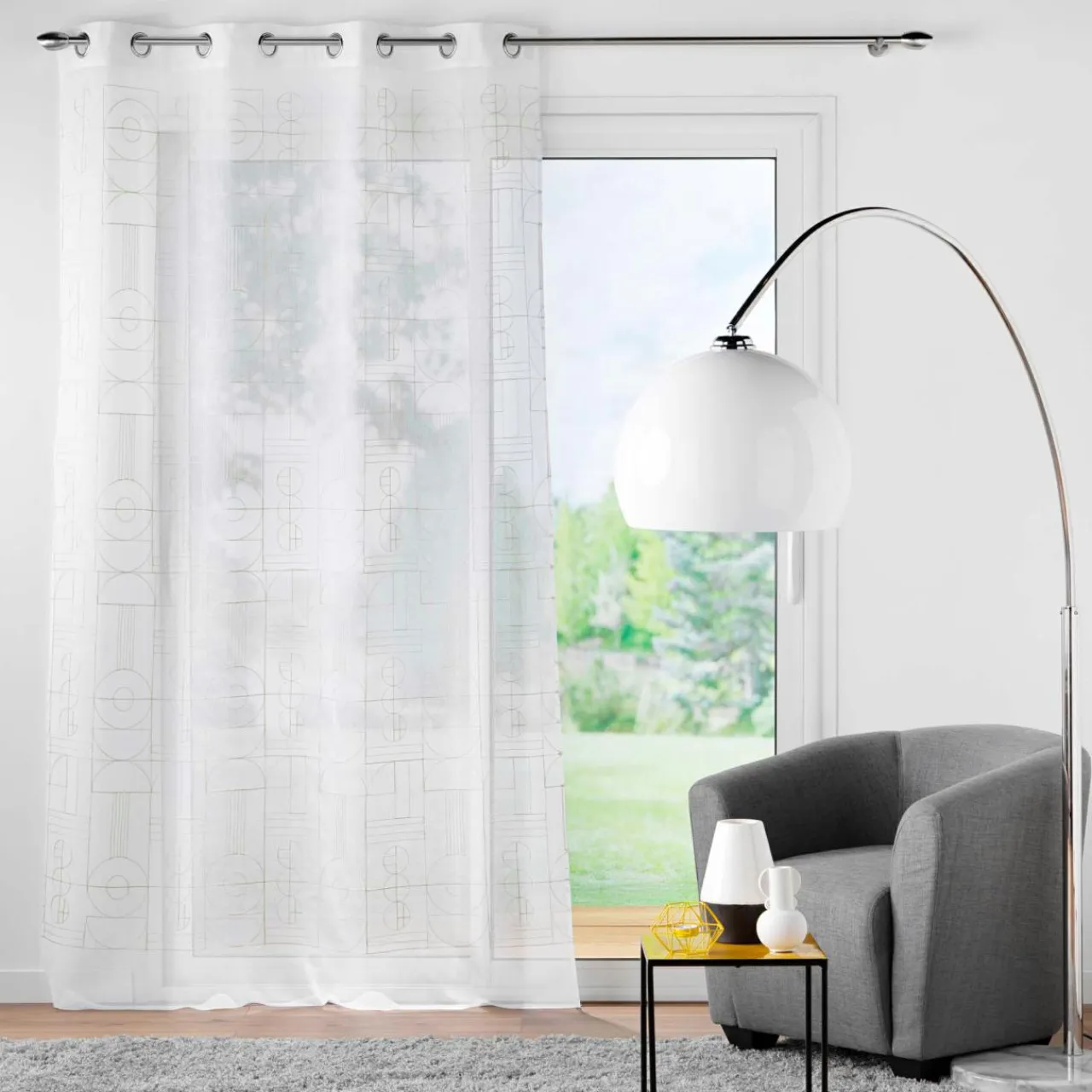 DOUCEUR D'INTERIEUR Voilage brodé œillets (140 x 240 cm) Odessa Or Hot