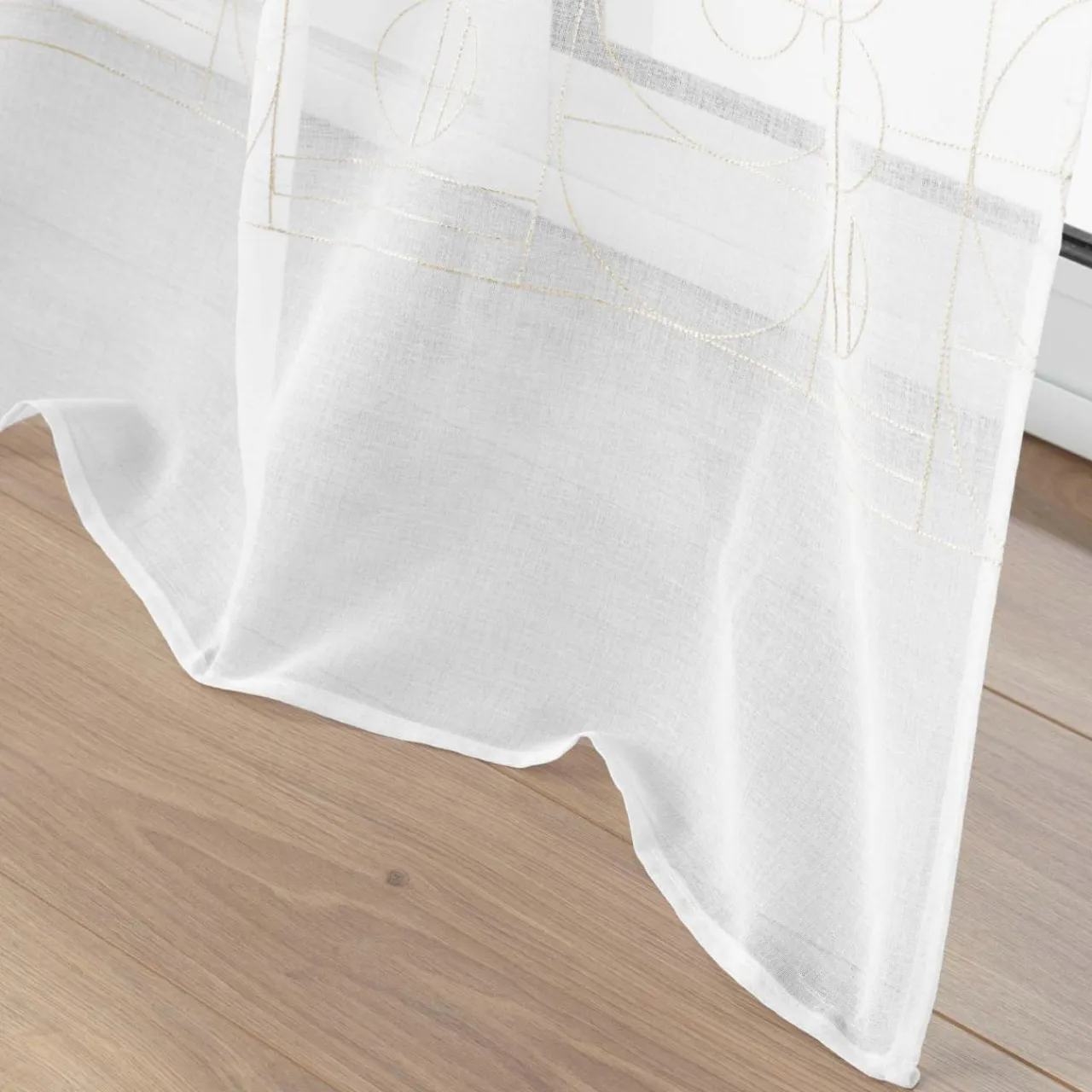DOUCEUR D'INTERIEUR Voilage brodé œillets (140 x 240 cm) Odessa Or Hot