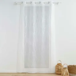 DOUCEUR D'INTERIEUR Voilage brodé (140 x 240 cm) Galactée Blanc Sale