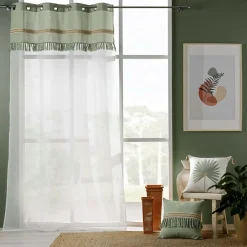 DOUCEUR D'INTERIEUR Voilage coton (140 x 240 cm) Janara Vert sauge Outlet